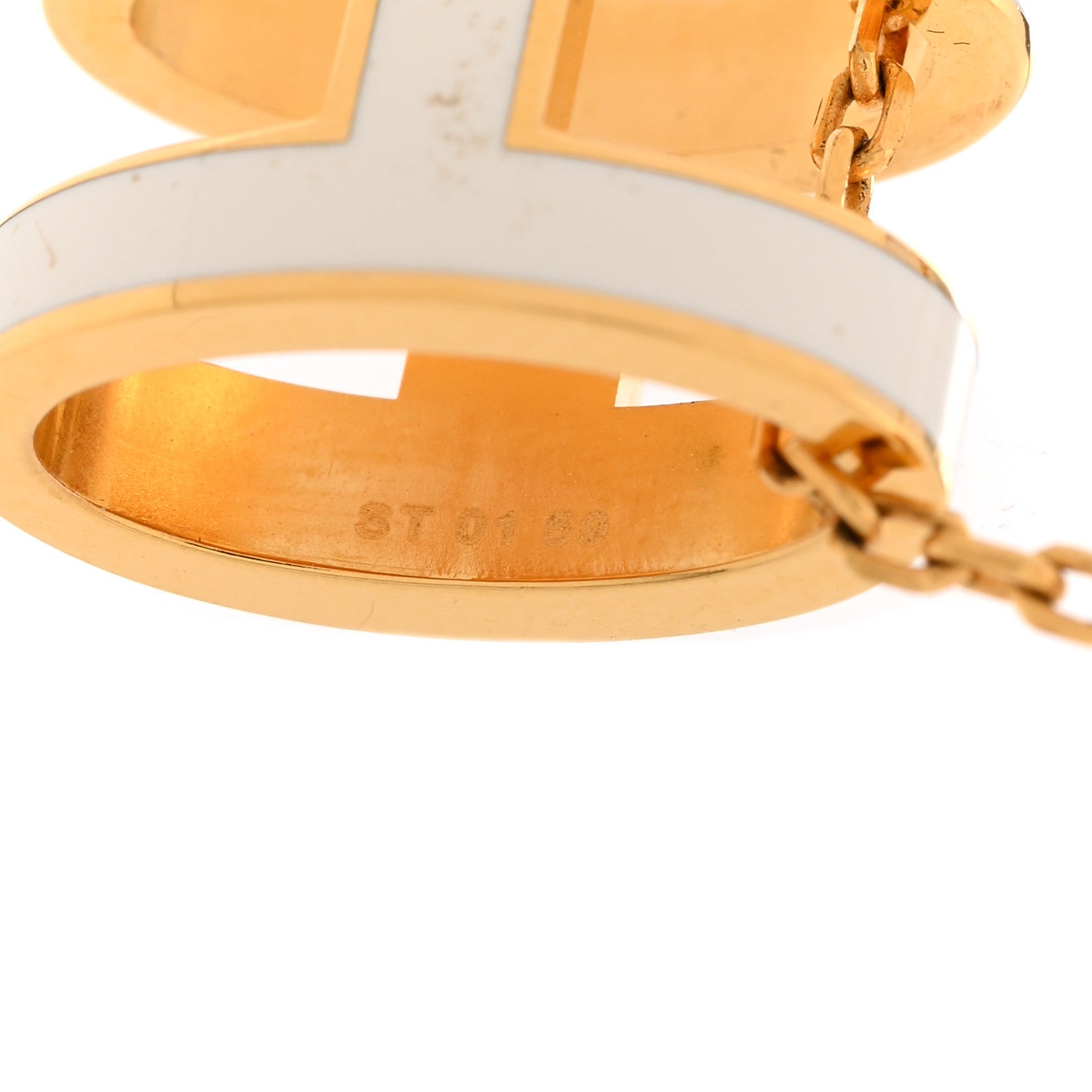 Hermes Lacquered Gold Pop H Pendant Necklace White 6 of 7