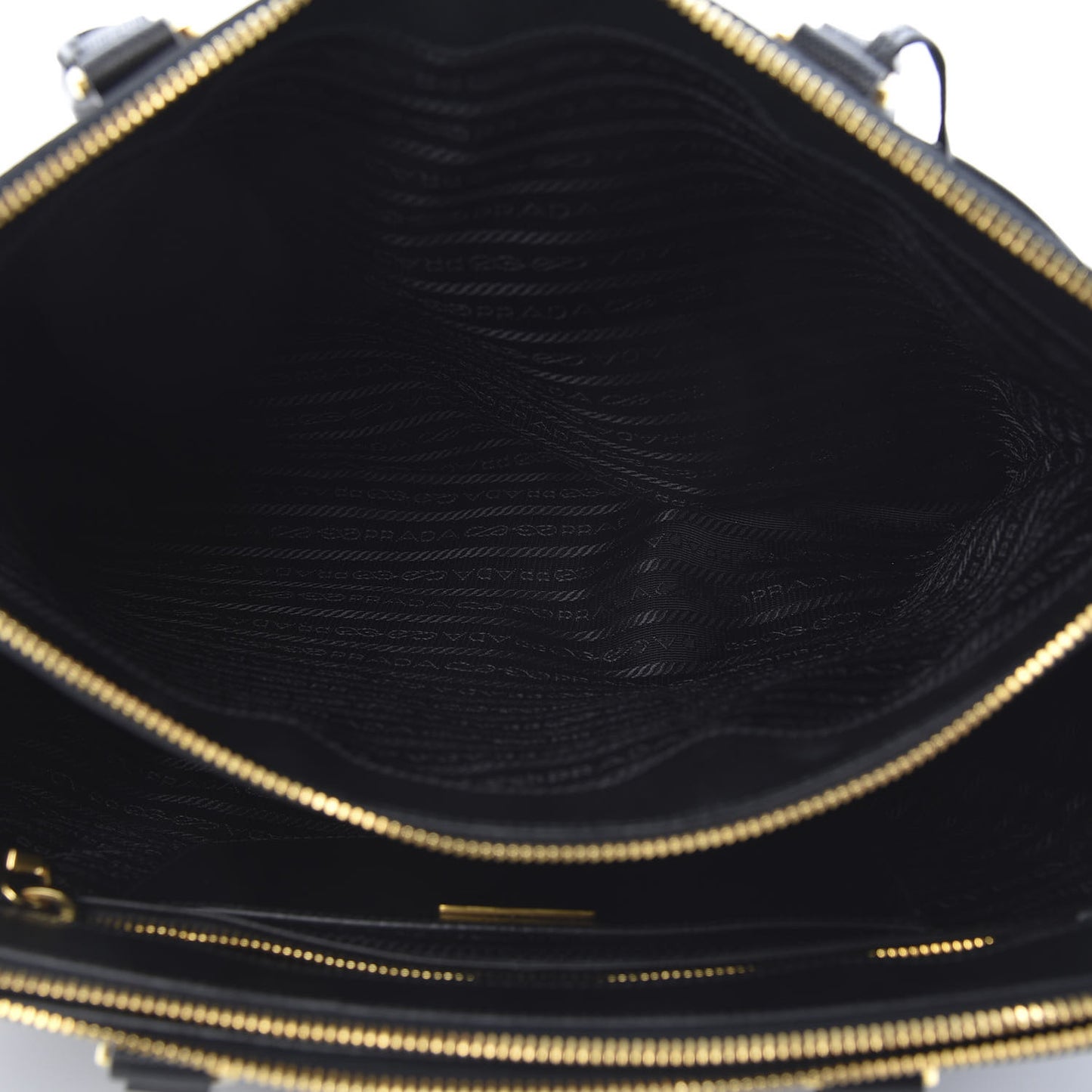 Saffiano Large Galleria Double Zip Tote Black