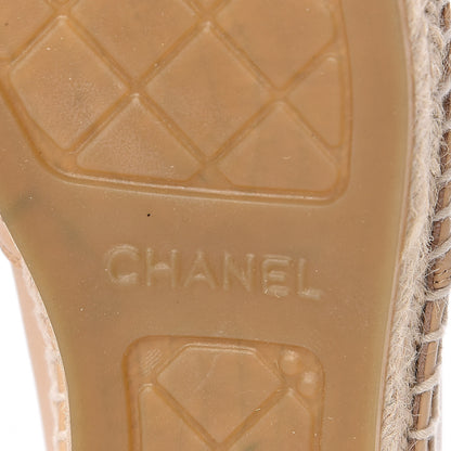 Chanel Lambskin CC Espadrilles 37 Beige Black 7 of 11