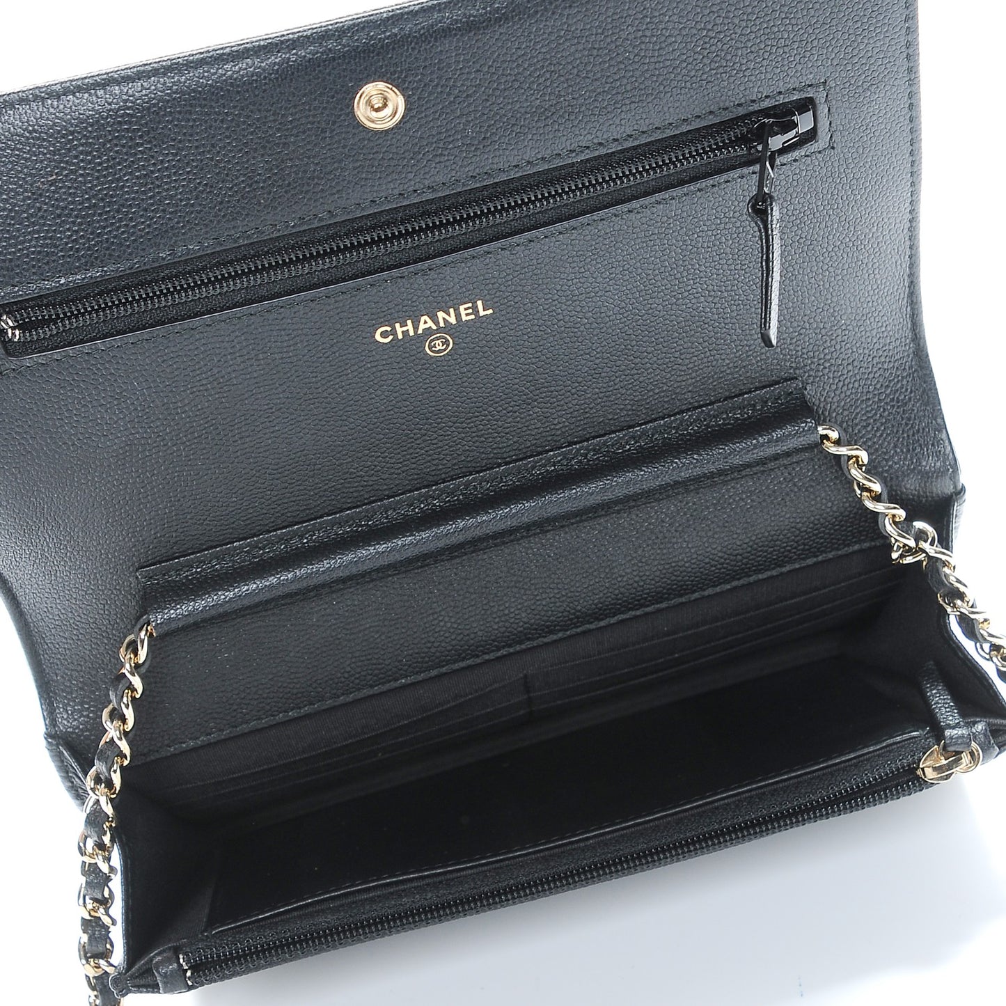 Caviar Quilted Boy Wallet On Chain WOC Black