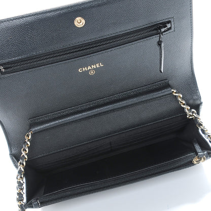 Chanel Caviar Quilted Boy Wallet On Chain WOC Black 5 of 8