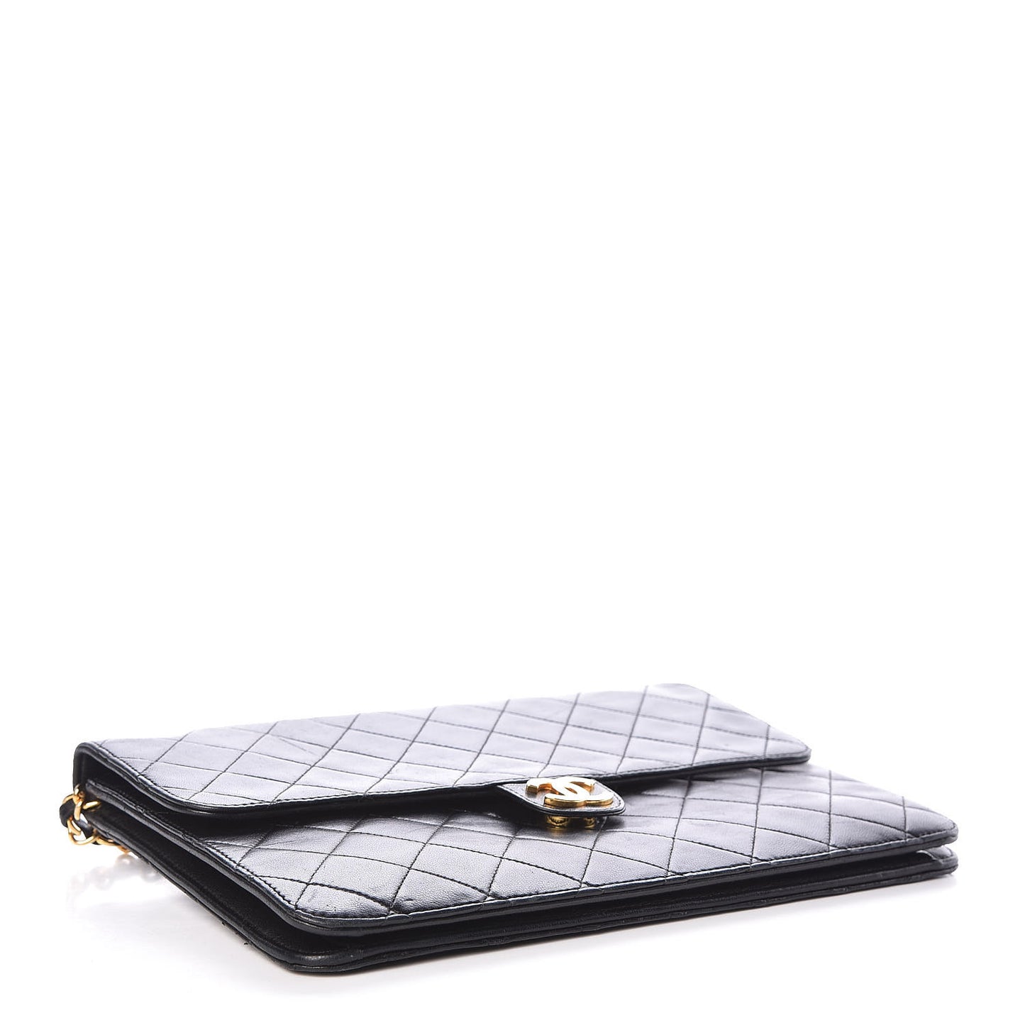 Lambskin Quilted Medium Single Flap Black