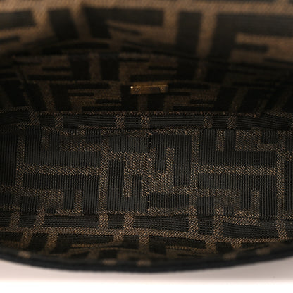 Fendi Fabric Jacquard FF 1974 Mini Baguette Tobacco Moro Black 5 of 11