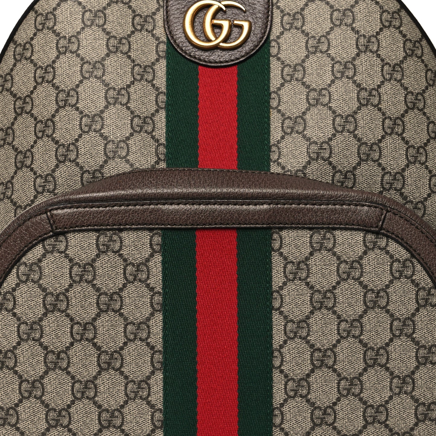 GG Supreme Monogram Medium Ophidia Day Backpack Brown