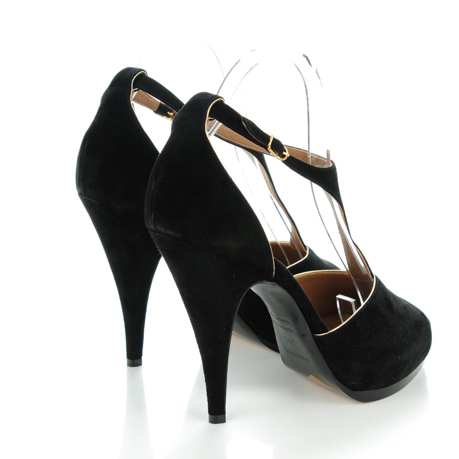 Hermes Goatskin Suede Fracas Sandal Pumps 38.5 Black 5 of 8