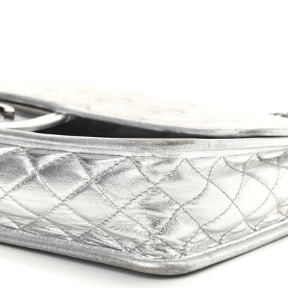 Chanel Vinyl Large Ice Cube Flap Silver 9 of 15