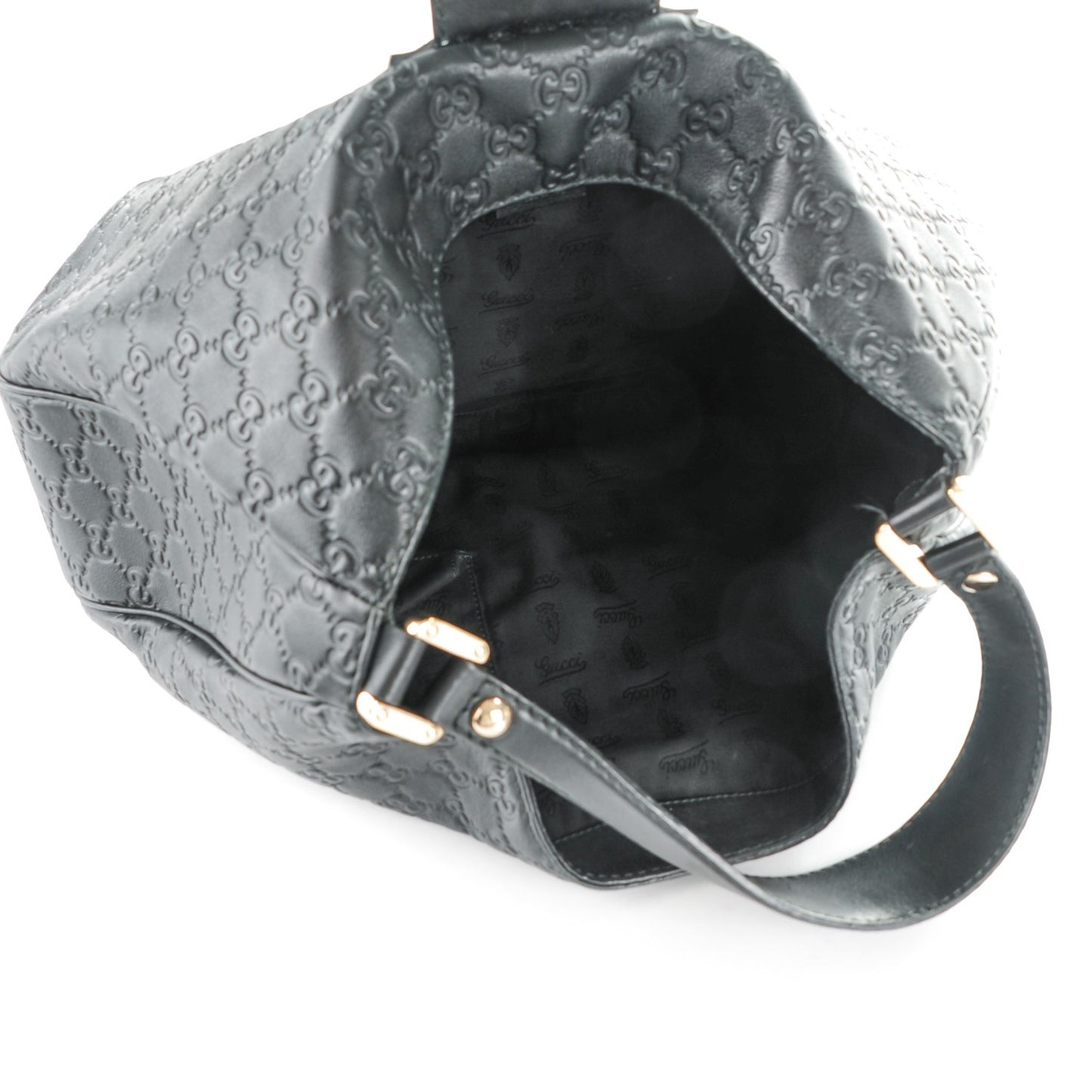 Guccissima Large New Ladies Web Hobo Black