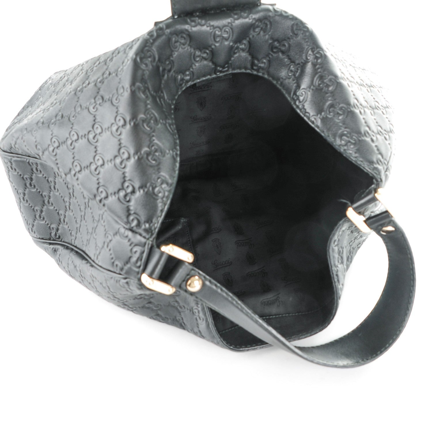Gucci Guccissima Large New Ladies Web Hobo Black 5 of 7