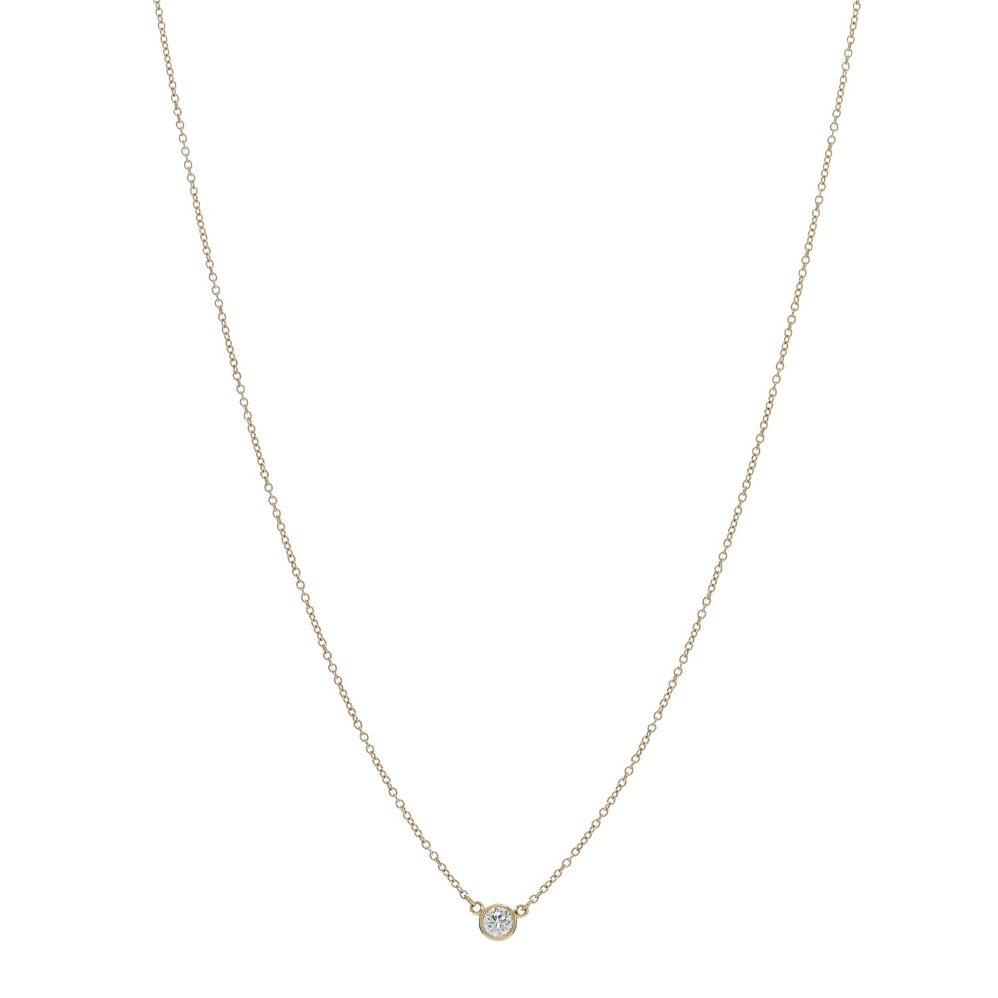18K Yellow Gold Diamond .14ct Elsa Peretti Diamonds by the Yard Pendant Necklace