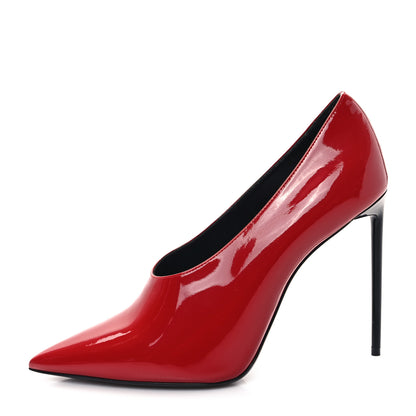 Saint Laurent Patent Calfskin Teddy High Vamp 105 Pumps 39 Rouge Eros 1 of 10