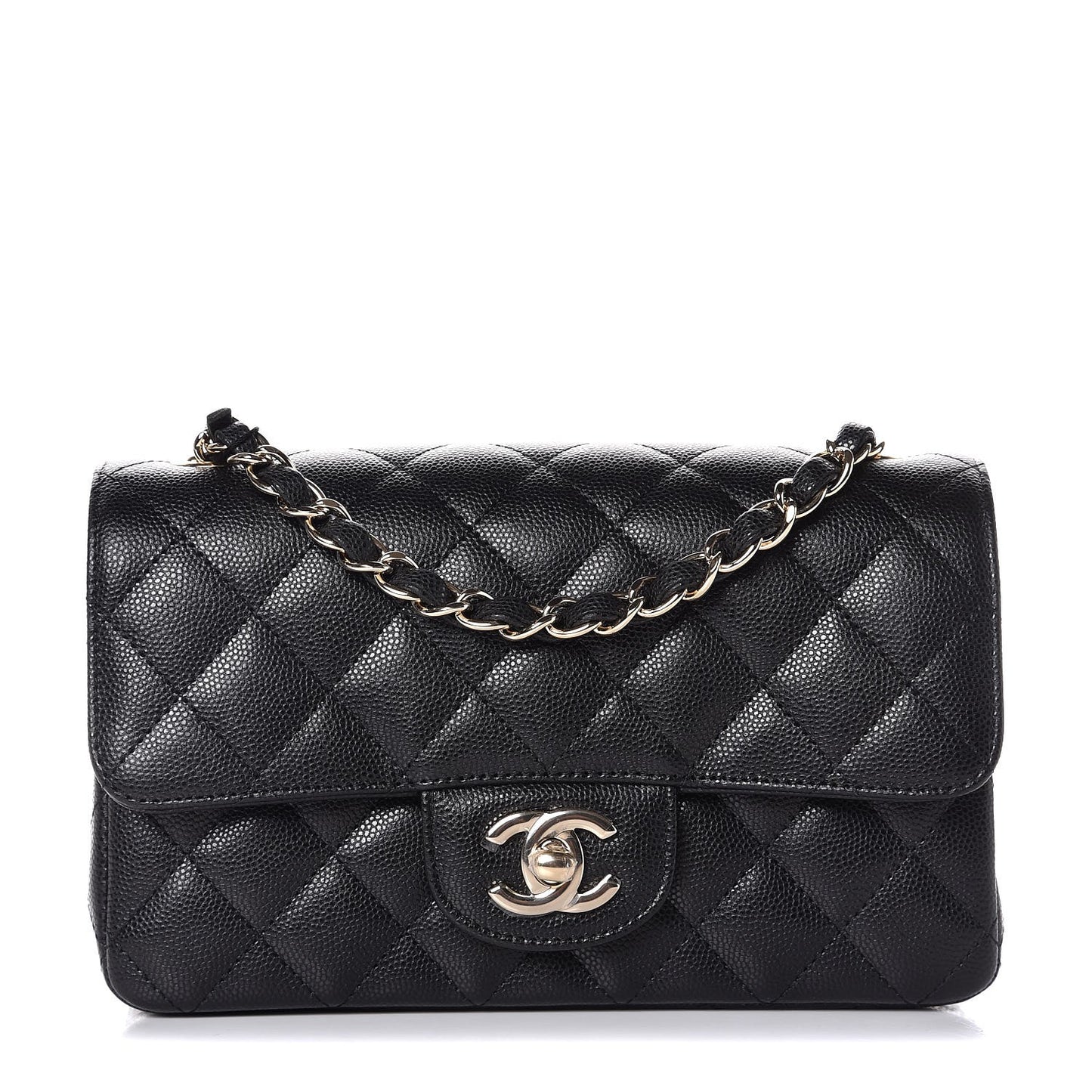 Caviar Quilted Mini Rectangular Flap Black
