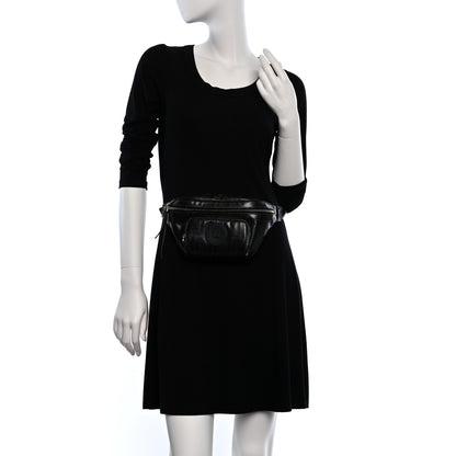 Fendi Glazed Fabric Vitello Century FF 1974 Stamp Patch Pocket Belt Bag Black 2 of 9