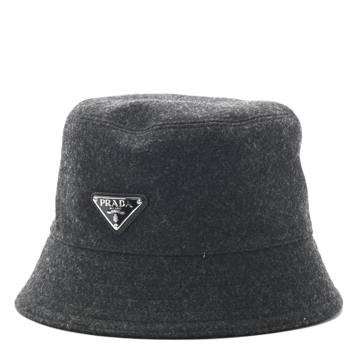 Authentic Loden Wool Metal Triangle Logo Bucket Hat L Anthracite