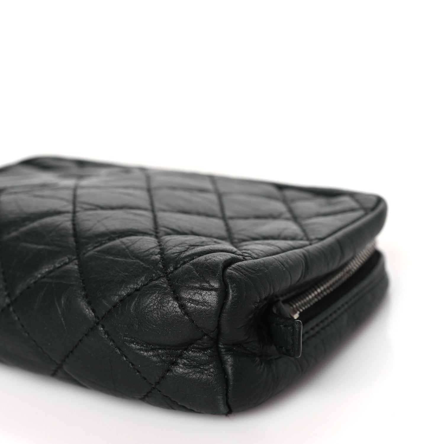 Chanel Aged Calfskin Quilted Cambon Cosmetic Case Black 10 of 10