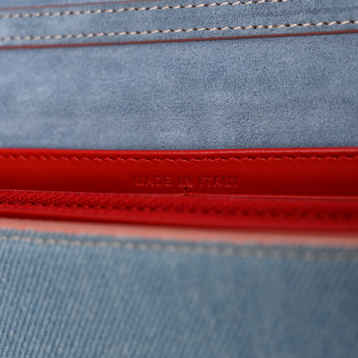Denim Calfskin Patent Pearl Spikes Loubinthesky Paloma Clutch Paloma Blue