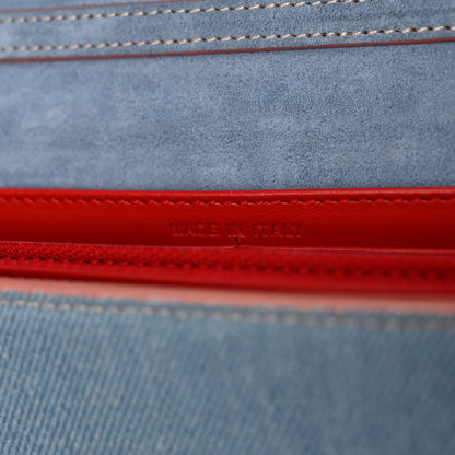 Christian Louboutin Denim Calfskin Patent Pearl Spikes Loubinthesky Paloma Clutch Paloma Blue 7 of 12