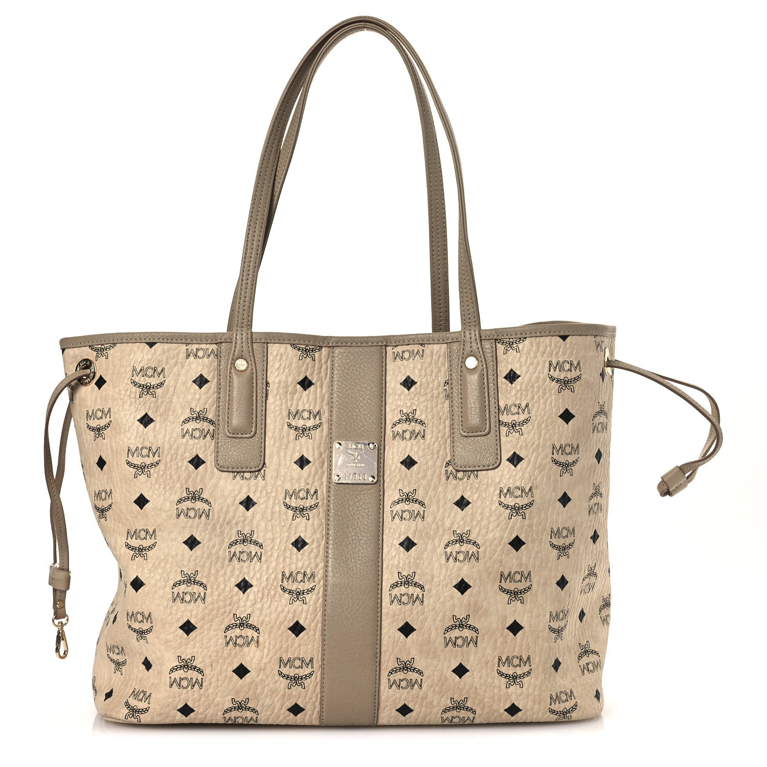 MCM Visetos Medium Liz Reversible Shopper Tote Beige 1 of 20