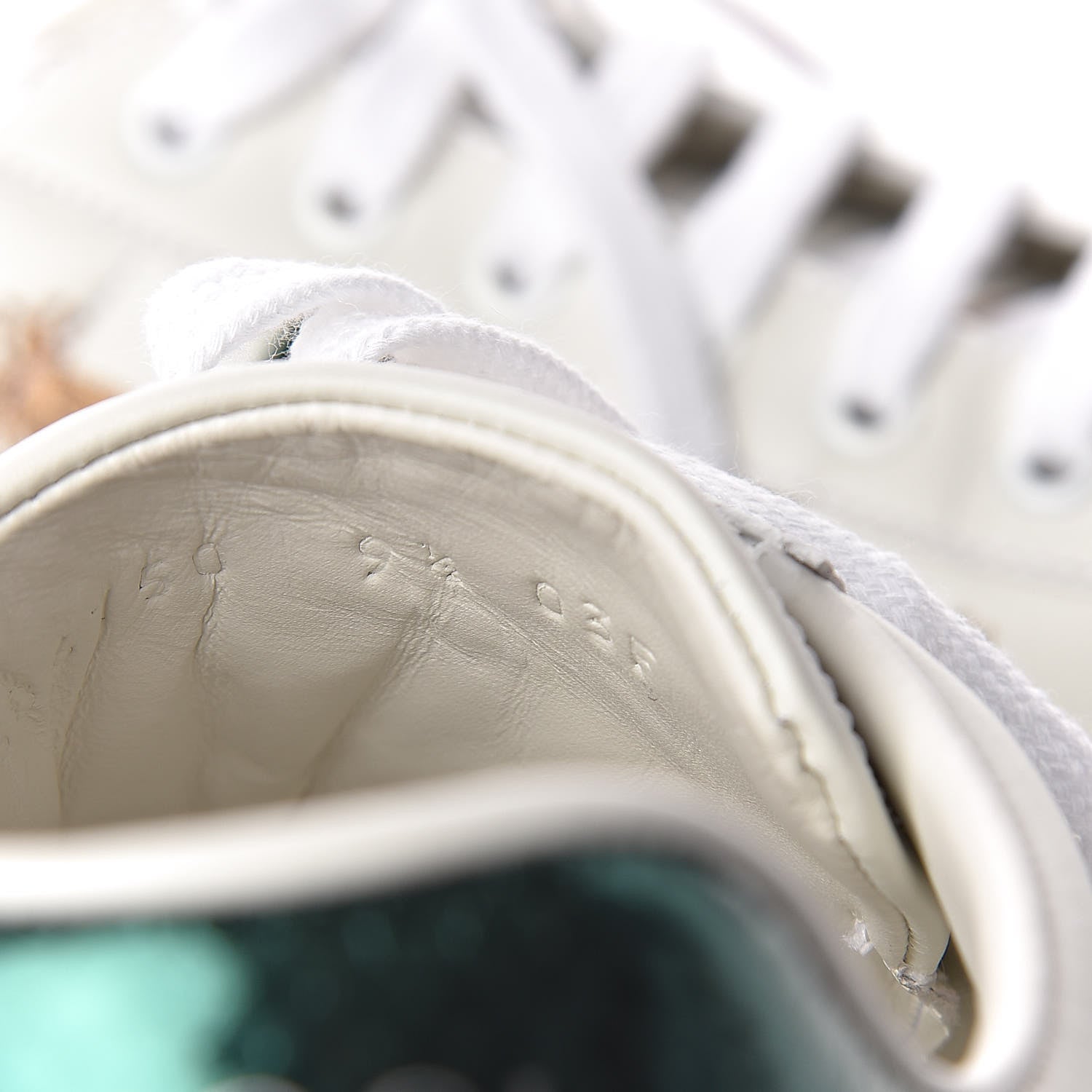 Gucci Calfskin Ayers Web Bee Star Embroidered Mens Ace Sneakers 9.5 White Green 9 of 10