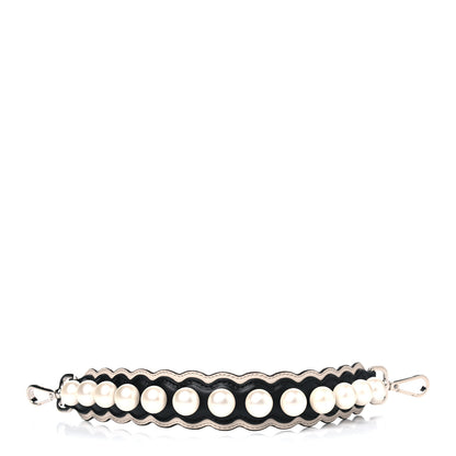 Fendi Calfskin Pearl Embellished Mini Strap You Black Camelia 1 of 4