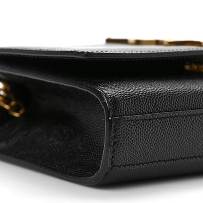Saint Laurent Grain De Poudre Small Monogram Kate Satchel Black 9 of 10