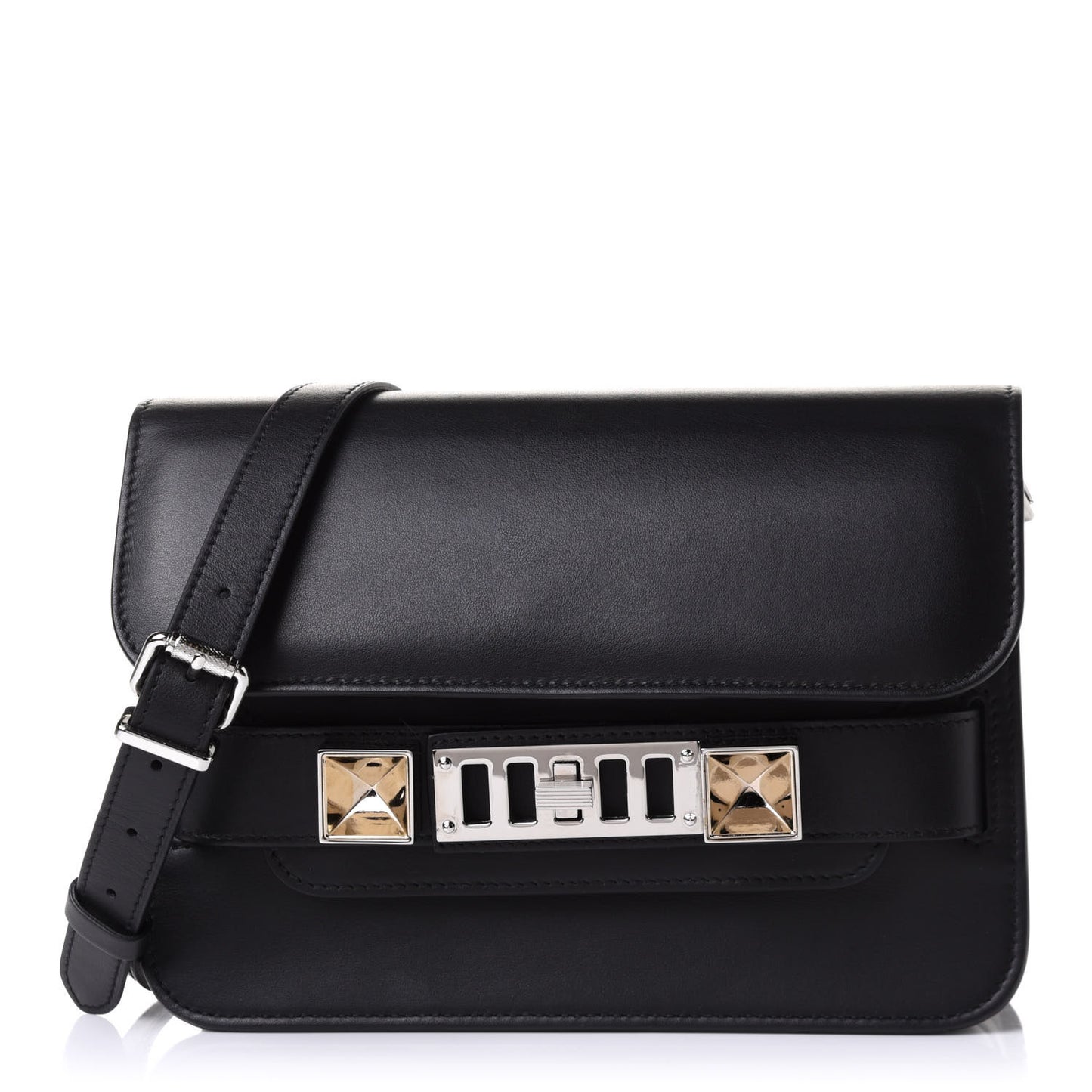 Smooth Calfskin Mini PS11 Classic Shoulder Bag Black