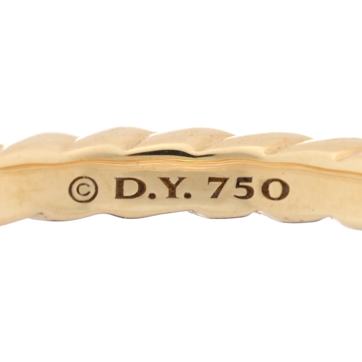 David Yurman 18K Yellow Gold 2mm Cable Classics Band Ring 58 8.5 4 of 4