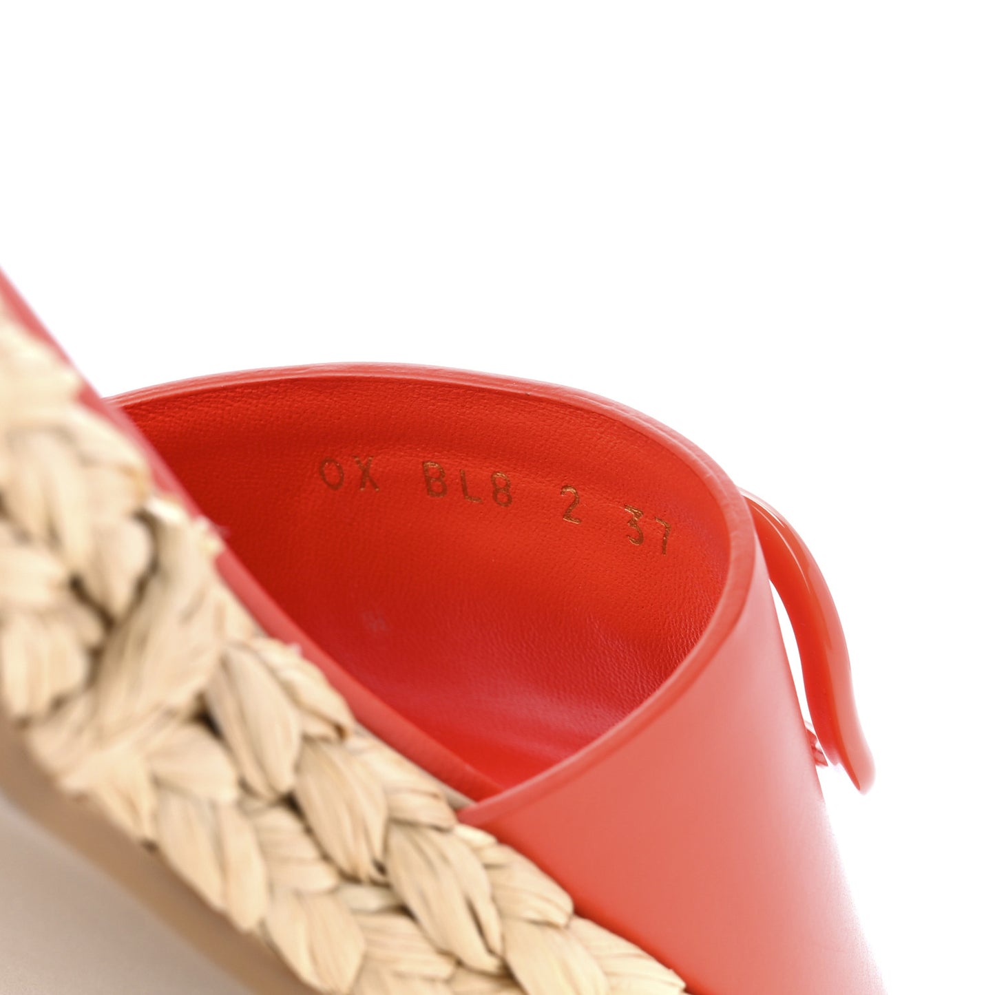 Calfskin Vlogo Espadrille 5mm Flat Slide Sandals 37 Titian