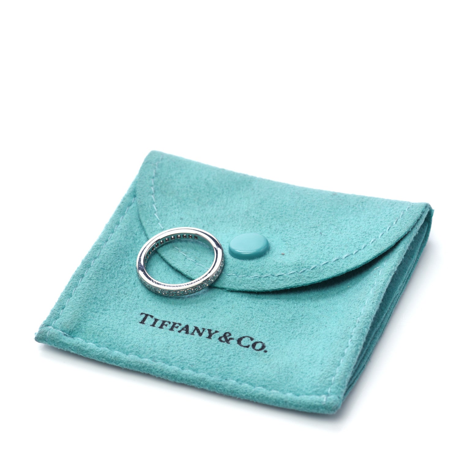 Tiffany Platinum Diamond 2mm Legacy Band Ring 48 4.5 5 of 5