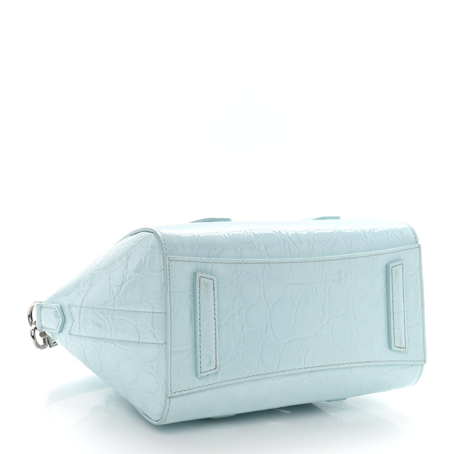Givenchy Calfskin Crocodile Embossed Mini Antigona Lock Sky Blue 4 of 11