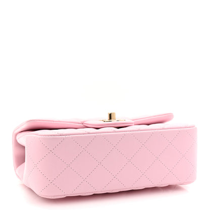 Chanel Lambskin Quilted Mini Top Handle Rectangular Flap Light Pink 4 of 11