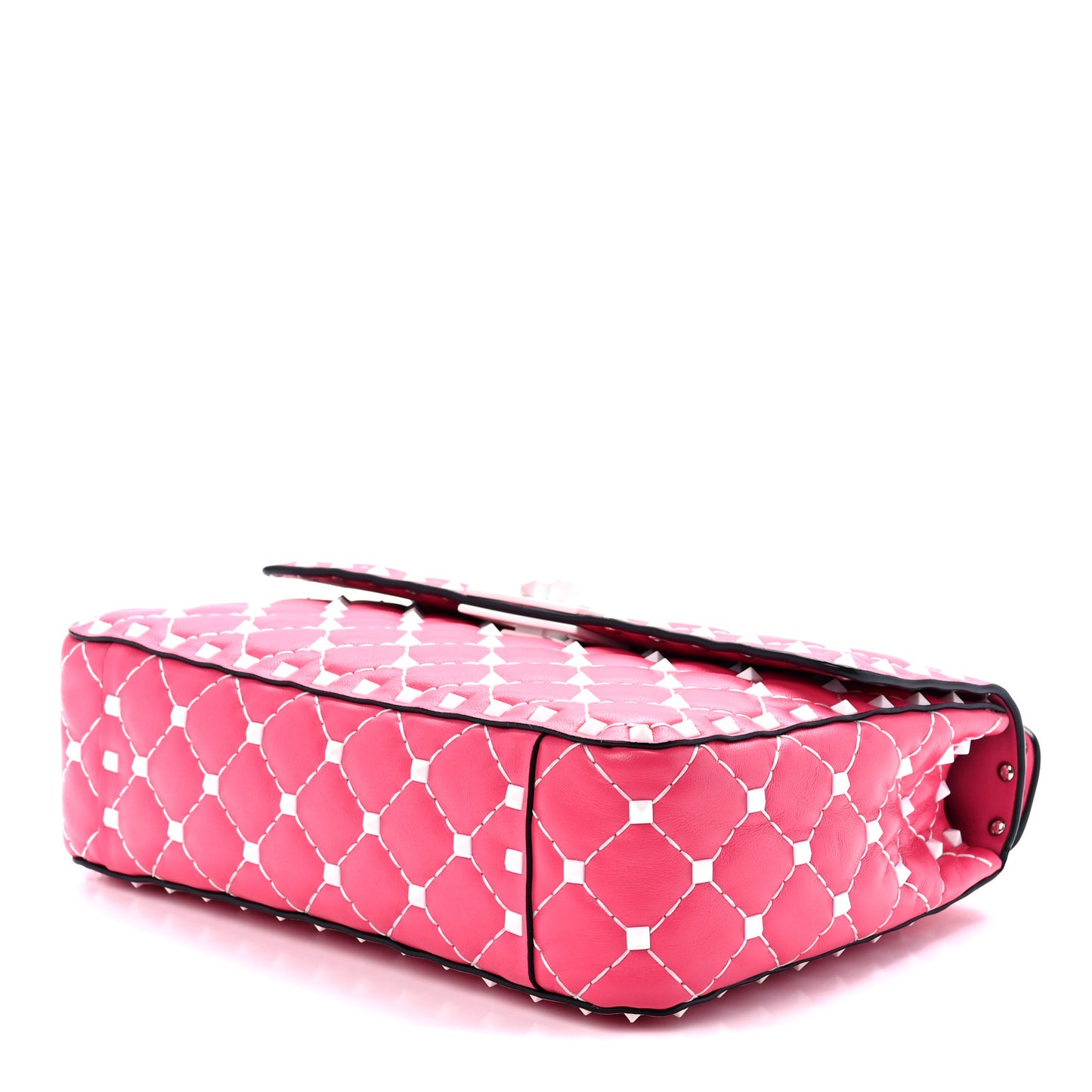 Lambskin Medium Free Rockstud Spike Shoulder Bag Shadow Pink