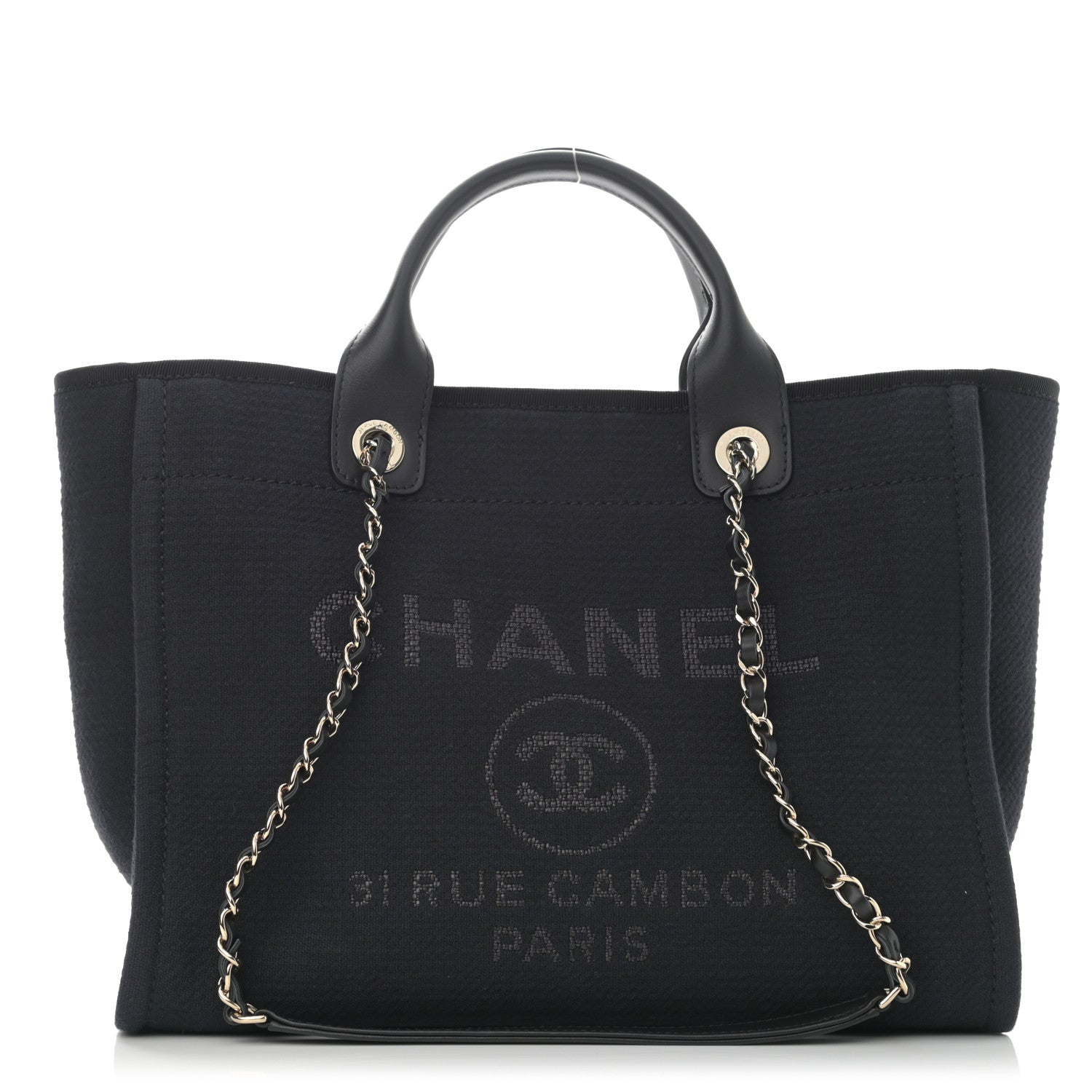 Chanel Mixed Fibers Small Deauville Tote Black 3 of 11