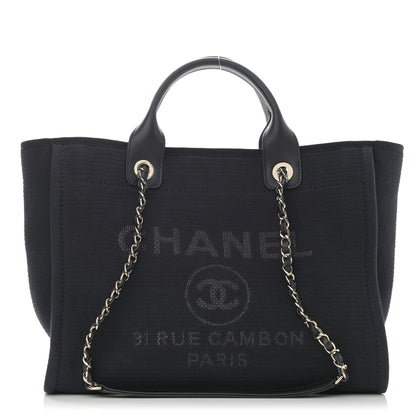 Chanel Mixed Fibers Small Deauville Tote Black 3 of 11
