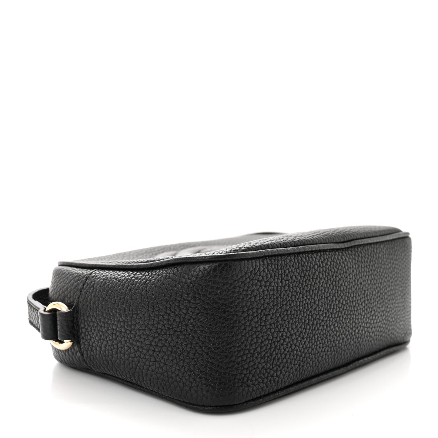 Pebbled Calfskin Small Soho Disco Bag Black