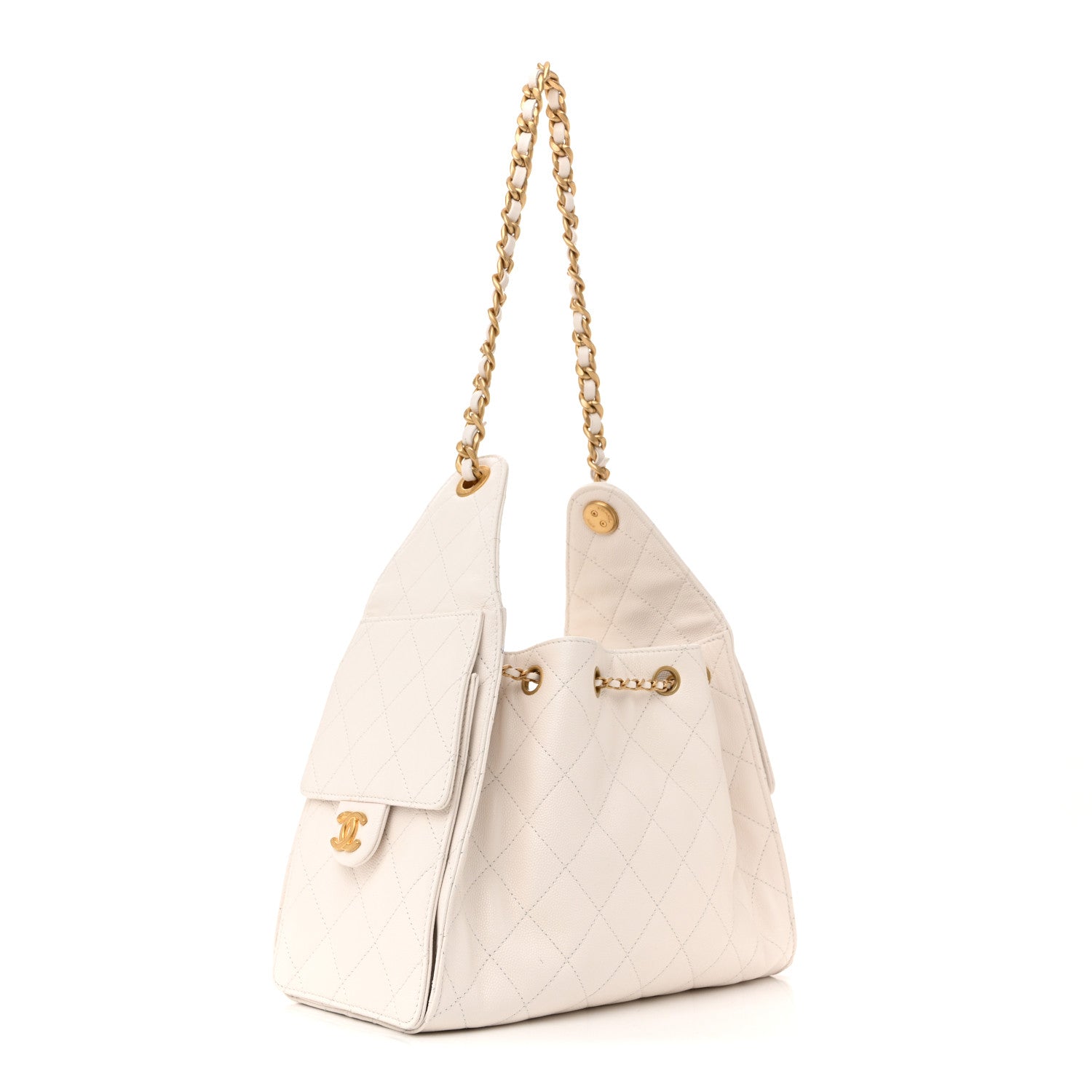 Chanel Caviar Quilted Small Chanel 25 Handbag White 3 of 14