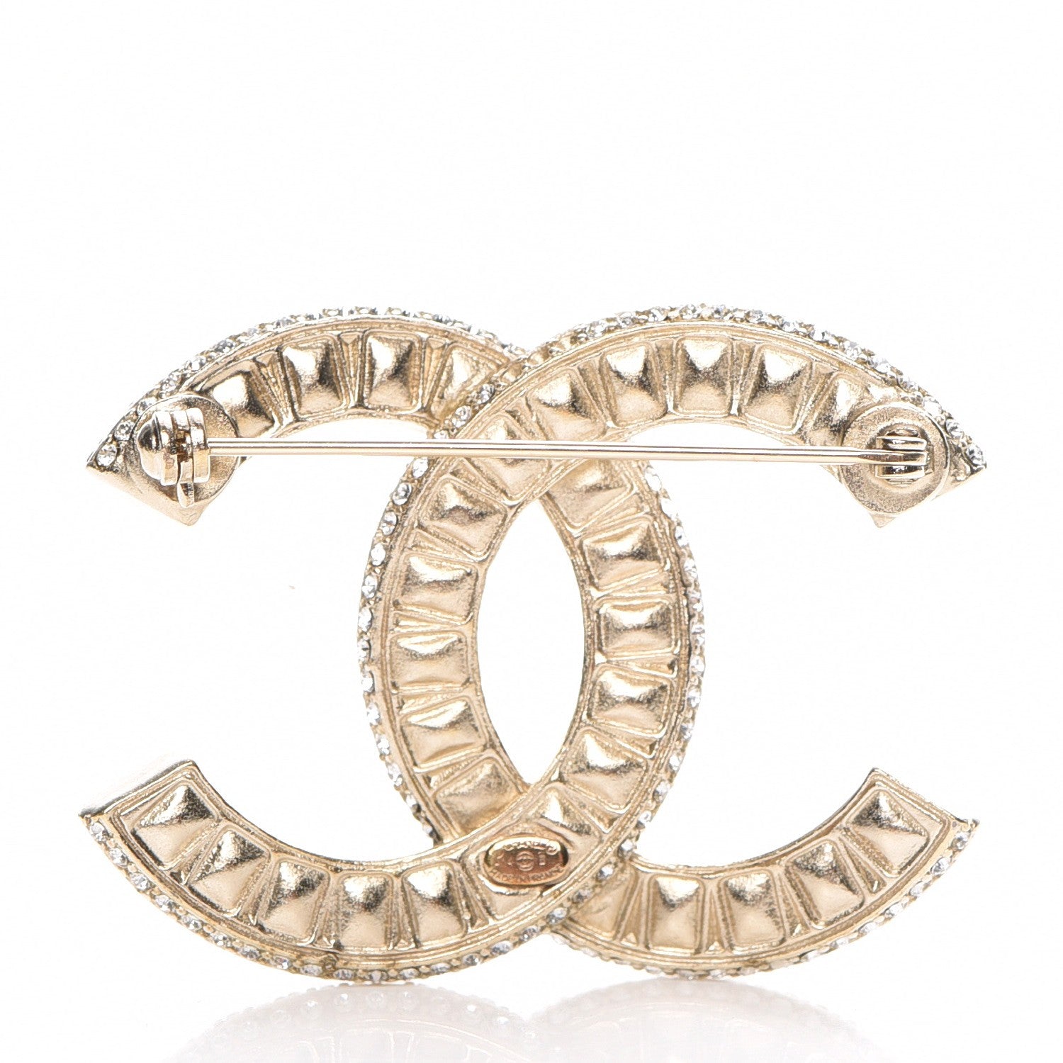 Chanel Baguette Crystal CC Brooch Light Gold 3 of 5