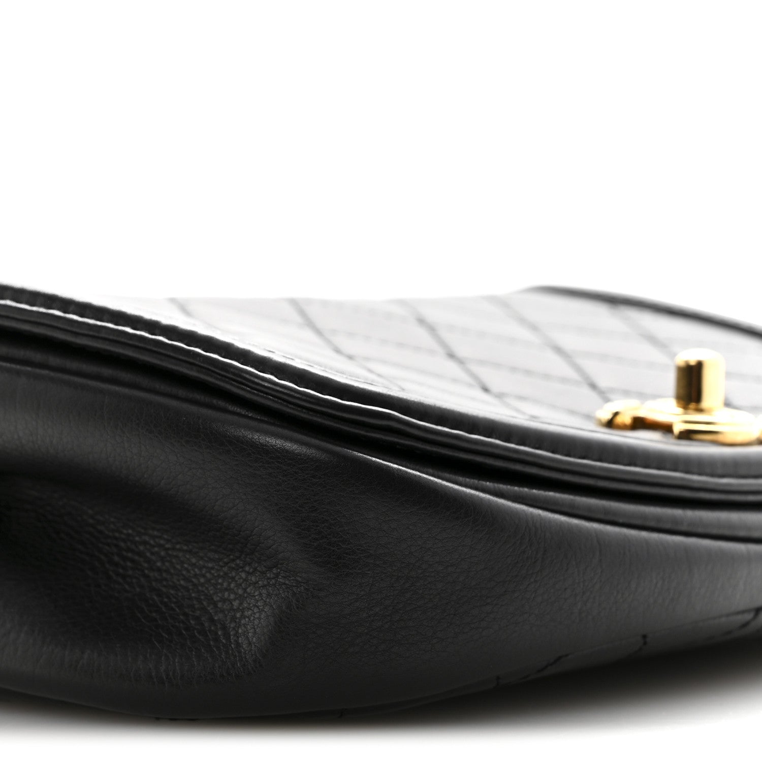 Chanel Calfskin Quilted Small Underline Flap Black 9 of 12