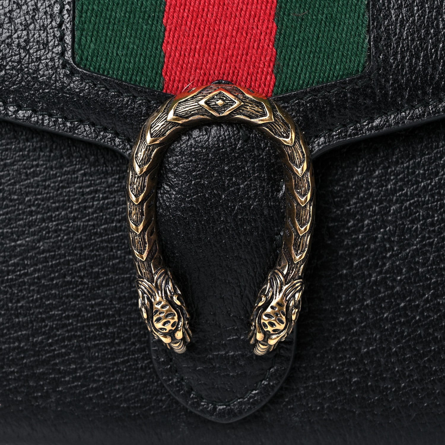 Gucci Calfskin Web Mini Dionysus Chain Wallet Black 11 of 11