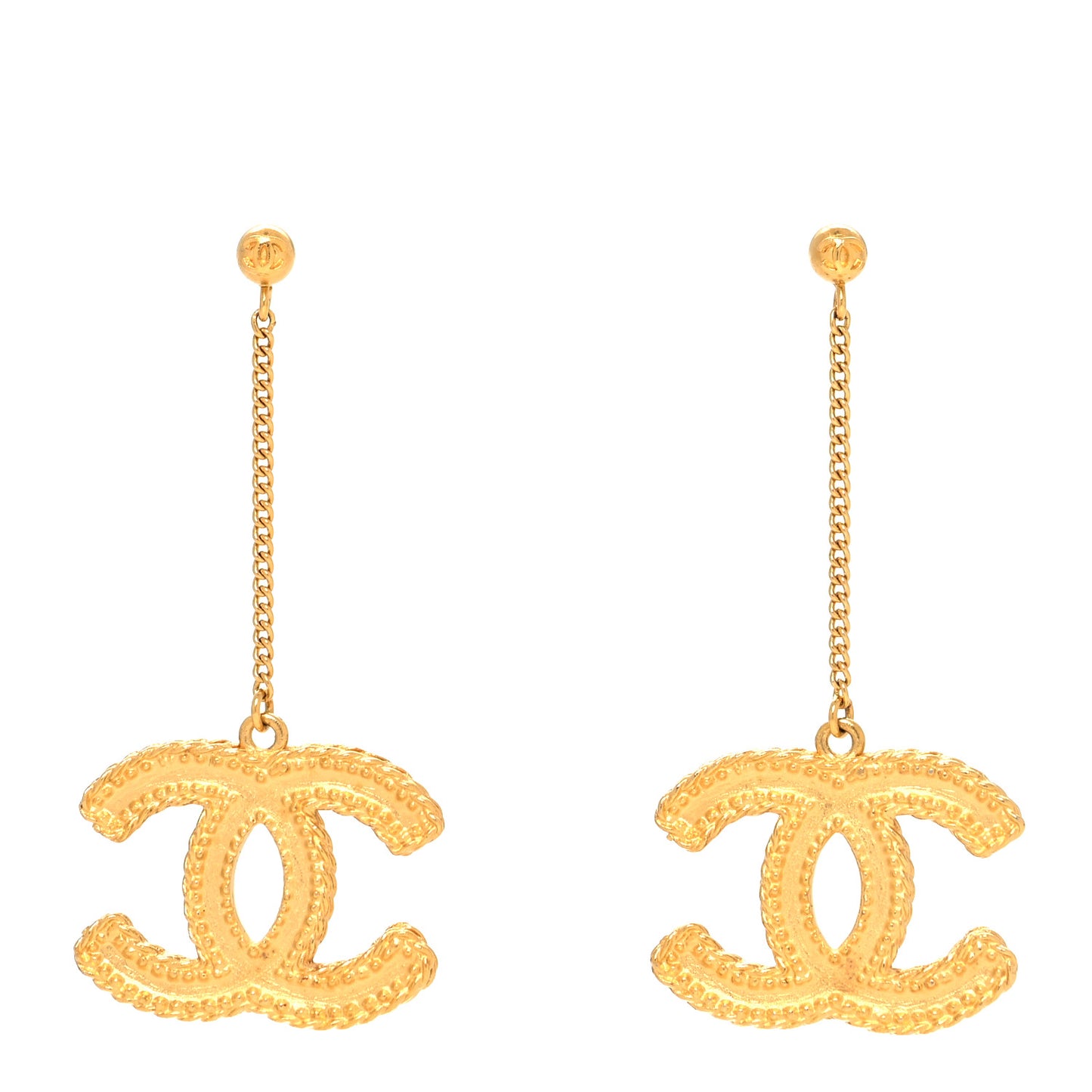 CC Drop Earrings Matte Gold