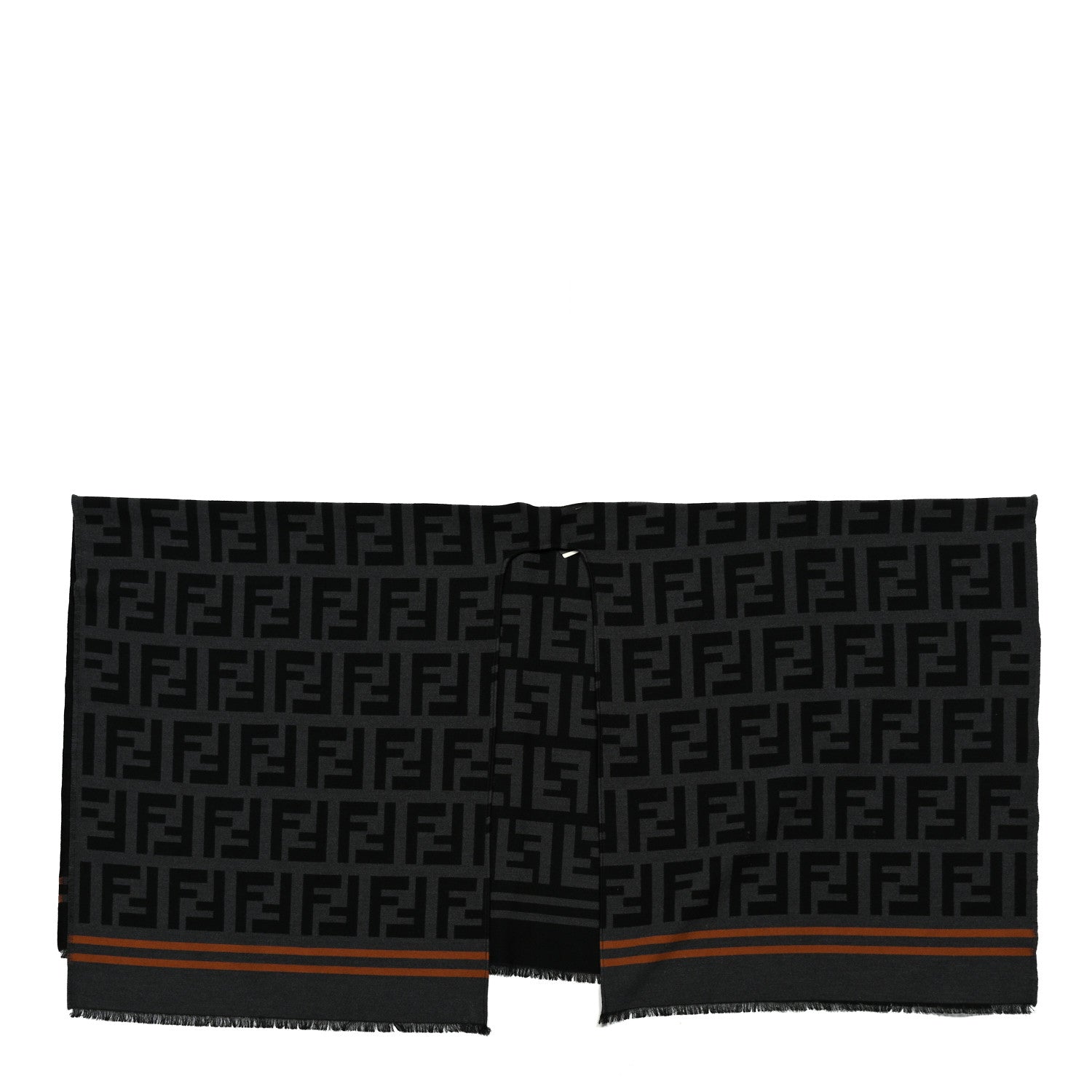 Fendi Wool Silk FF Poncho Black 1 of 3