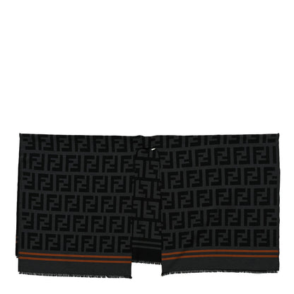 Fendi Wool Silk FF Poncho Black 1 of 3