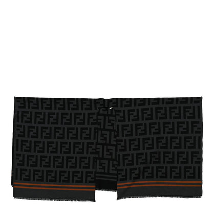 Fendi Wool Silk FF Poncho Black 1 of 3
