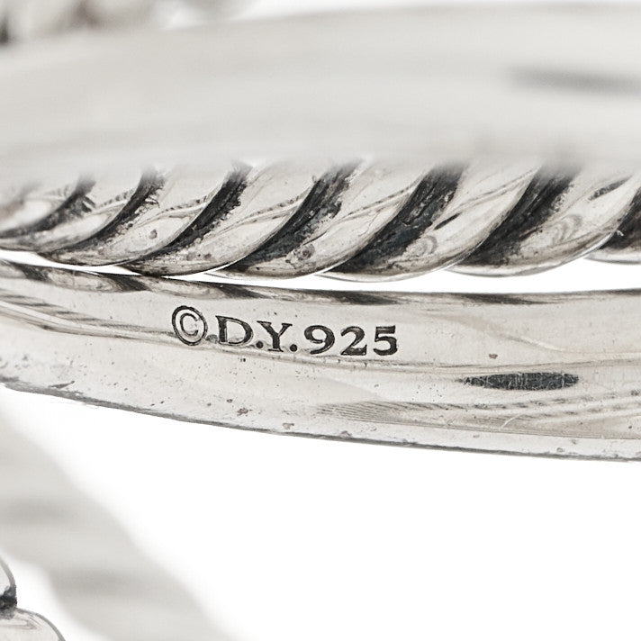 Sterling Silver Diamond 16mm Stax Wide Stacked Ring 57 8