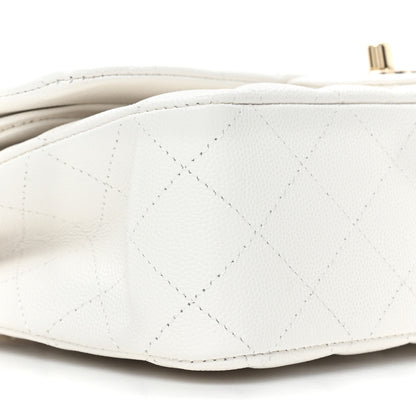 Chanel Caviar Quilted Medium Double Flap White 10 of 11
