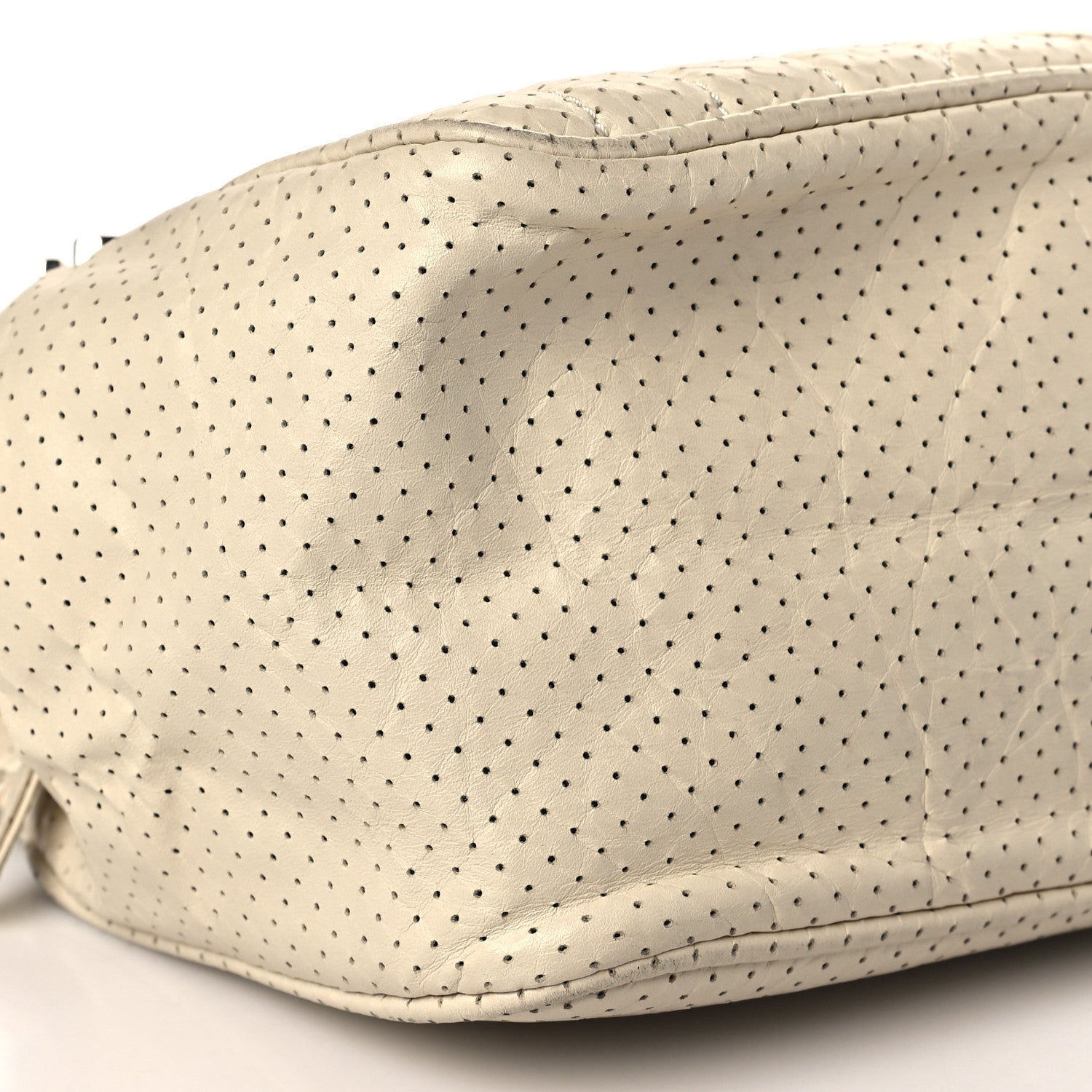 Chanel Calfskin Perforated 50's Satchel Beige 8 of 9