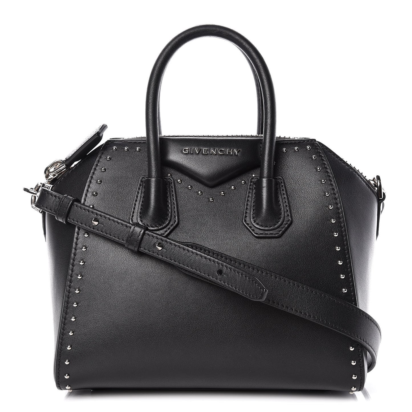 Smooth Calfskin Mini Studded Antigona Black