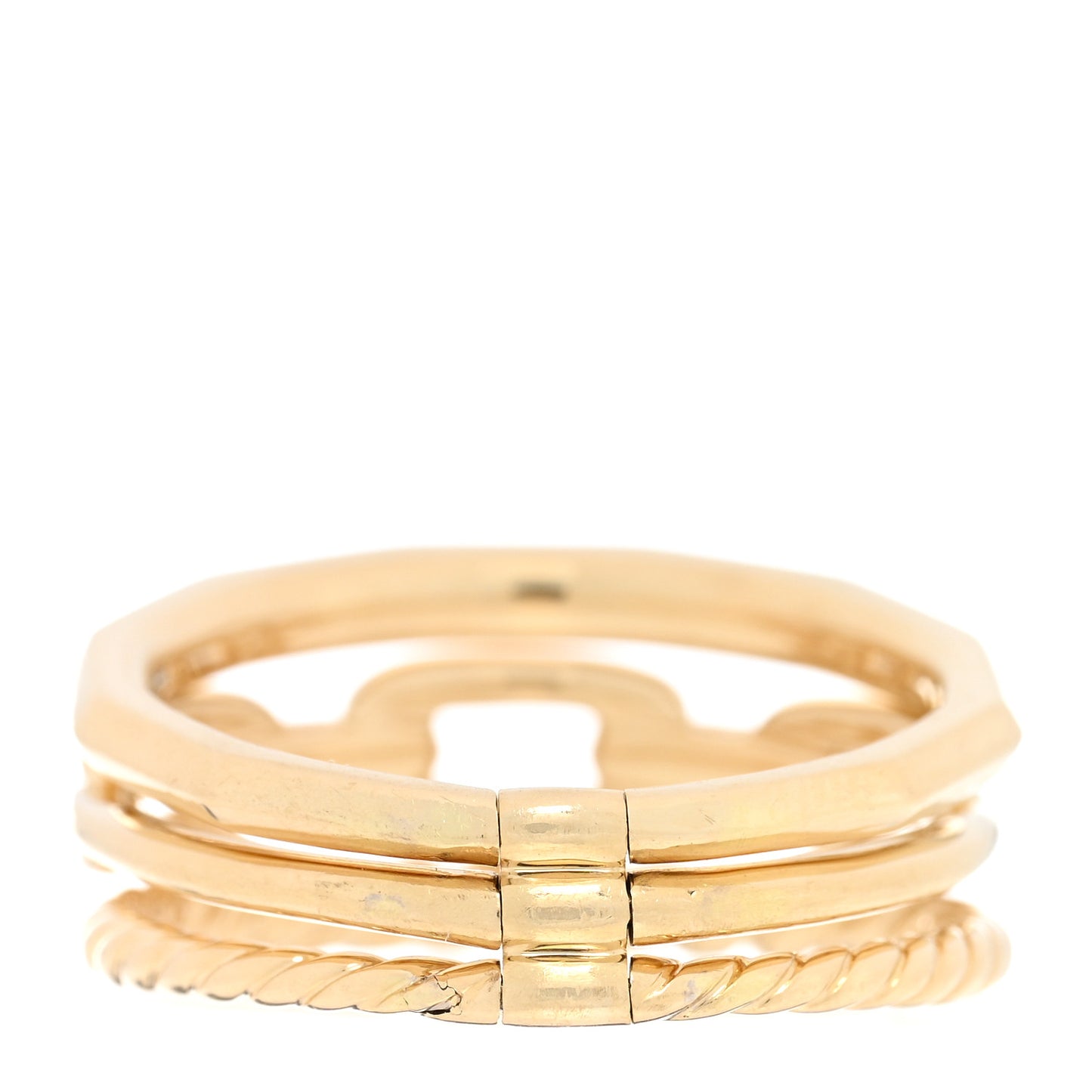 18K Yellow Gold Diamond 9.5mm Stax Three-Row Ring 54 7
