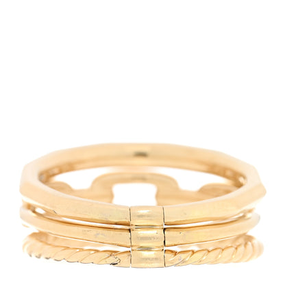 David Yurman 18K Yellow Gold Diamond 9.5mm Stax Three-Row Ring 54 7 3 of 5