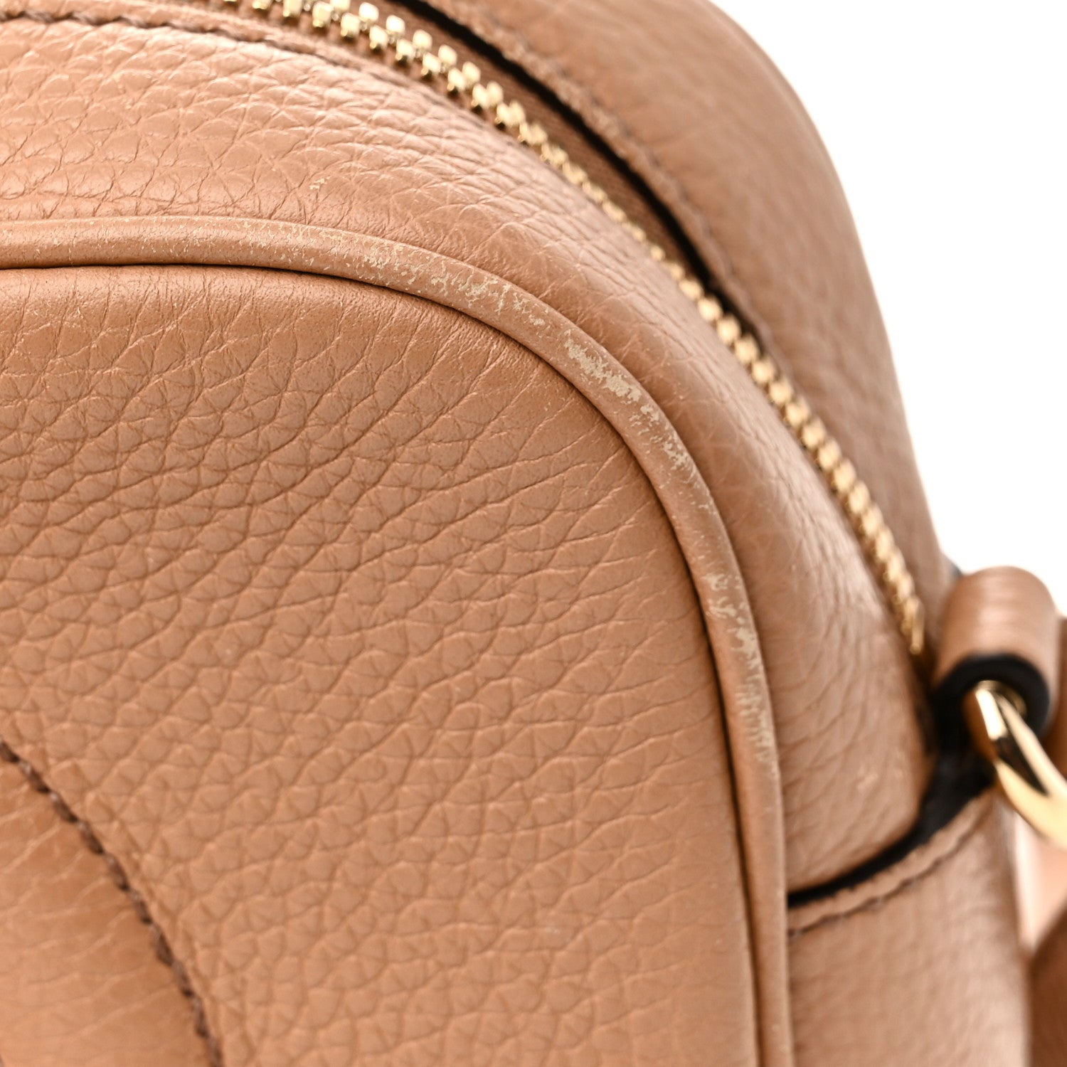 Gucci Pebbled Calfskin Small Soho Disco Bag Camelia 13 of 14
