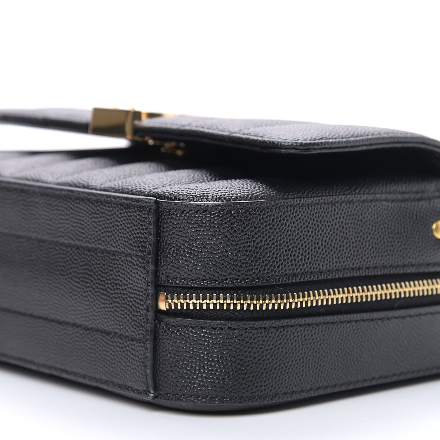 Saint Laurent Grained De Poudre Matelasse Monogram Vicky Camera Bag Black 7 of 7